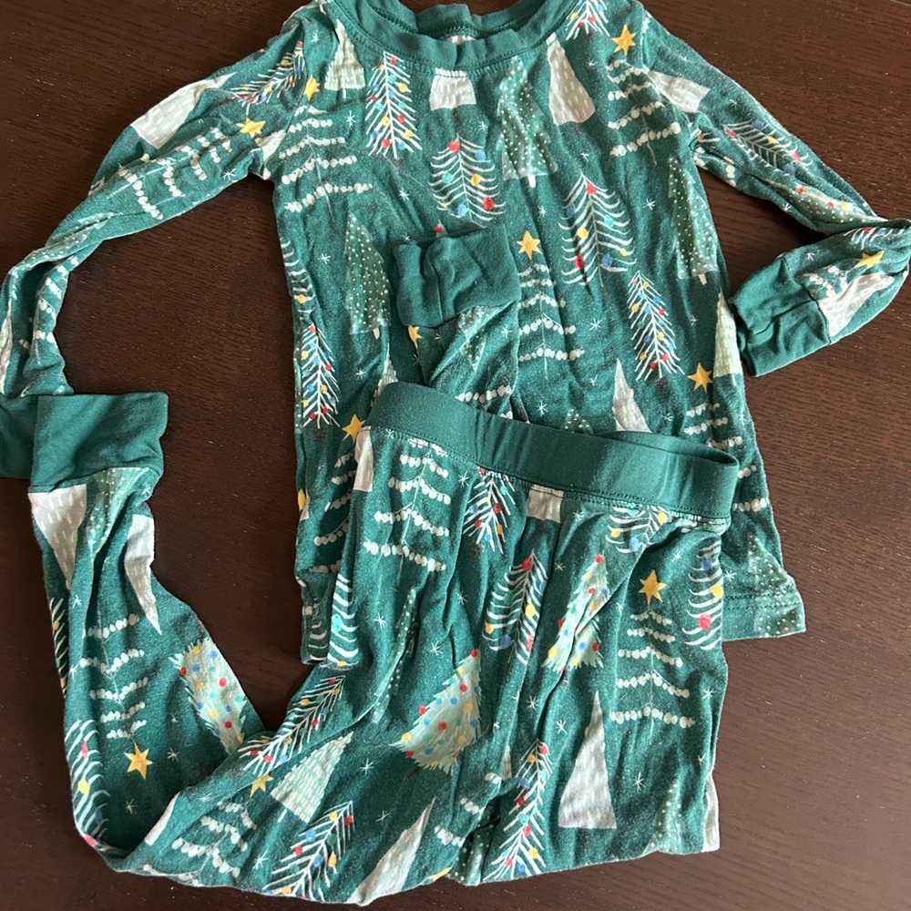 Little Sleepies Teal Tree Print Kids Pajama Set